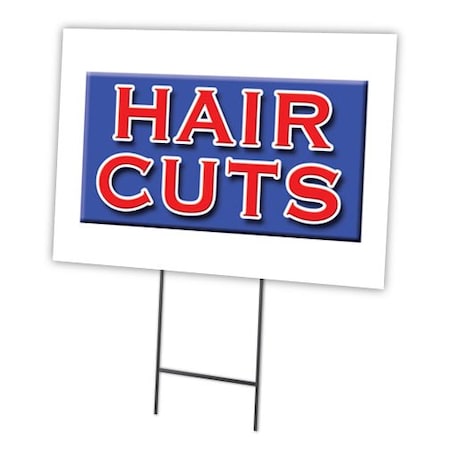 Signmission Hair Cuts Yard Sign & Stake outdoor plastic coroplast window, C-1216 Hair Cuts C-1216 Hair Cuts